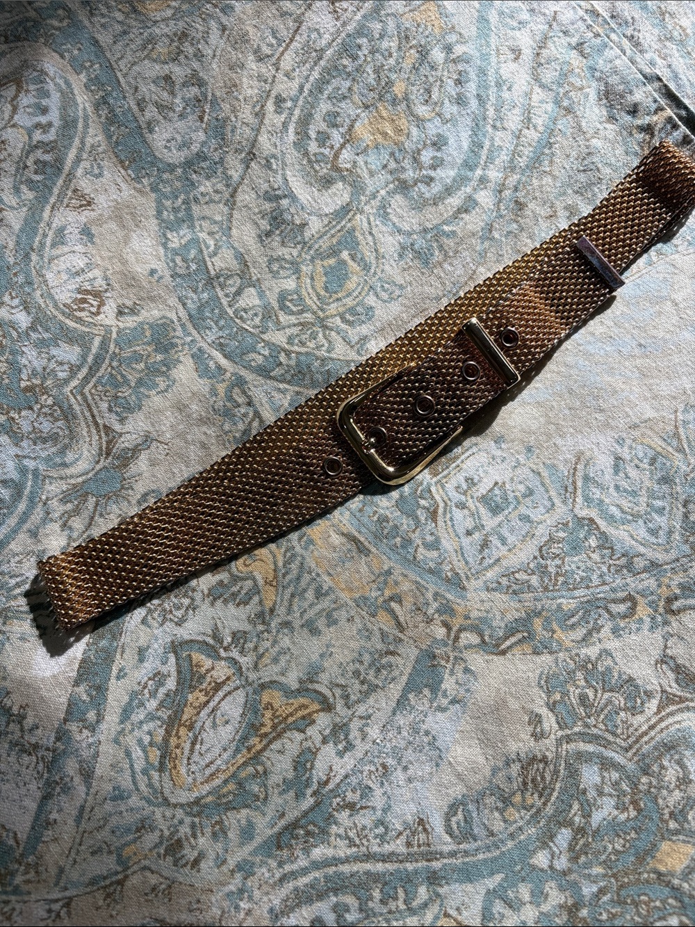 Vintage Shiny Gold Tone Metal Mesh Belt Retro Liquid Gold Statement Cinch Belt - Picture 10 of 13